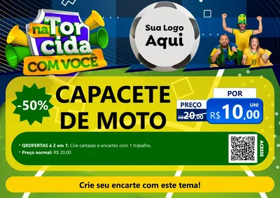 Modelo de Cartaz para Cartaz A4 Horizontal com o tema Na Torcida Com Você - Copa para Moto peças