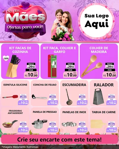 Modelo de Rede Social para Feed Instagram com o tema Dia das Mães Ofertas para Você! para Utilidades Domésticas