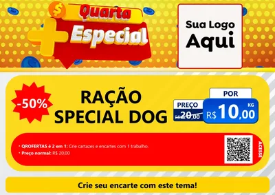 Modelo de Cartaz para Cartaz A4 Horizontal com o tema Quarta Mais Especial para Pet Shop