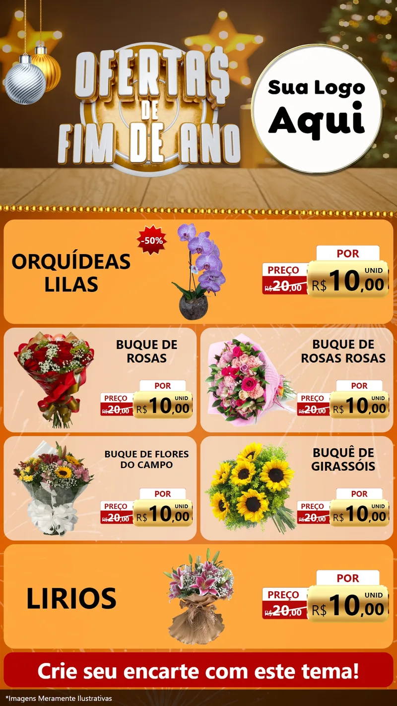 Modelo de TV para TV Vertical com o tema Ofertas de Fim de Ano para Floricultura e jardim