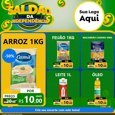 Modelo de Rede Social para Feed Facebook com o tema Saldão da Indepêndencia para Supermercado