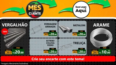 Modelo de TV para TV Horizontal com o tema Mês do Cliente para Ferragens