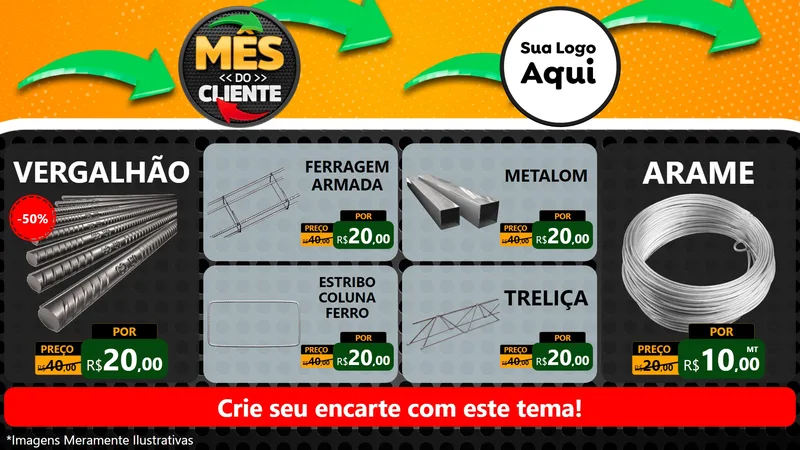 Modelo de TV para TV Horizontal com o tema Mês do Cliente para Ferragens