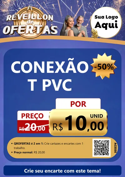 Modelo de Cartaz para Cartaz A4 Vertical com o tema Réveillon de Ofertas para Tubos e conexões