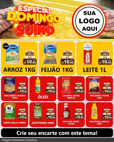 Modelo de Rede Social para Feed Instagram com o tema Especial Domingo do Suíno