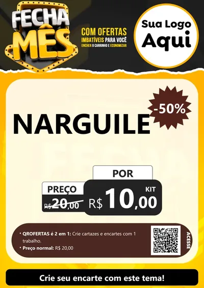 Modelo de Cartaz para Cartaz A4 Vertical com o tema Fecha Mês para Tabacaria