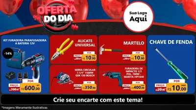 Modelo de TV para TV Horizontal com o tema Oferta do Dia para Maquinas e Ferramentas