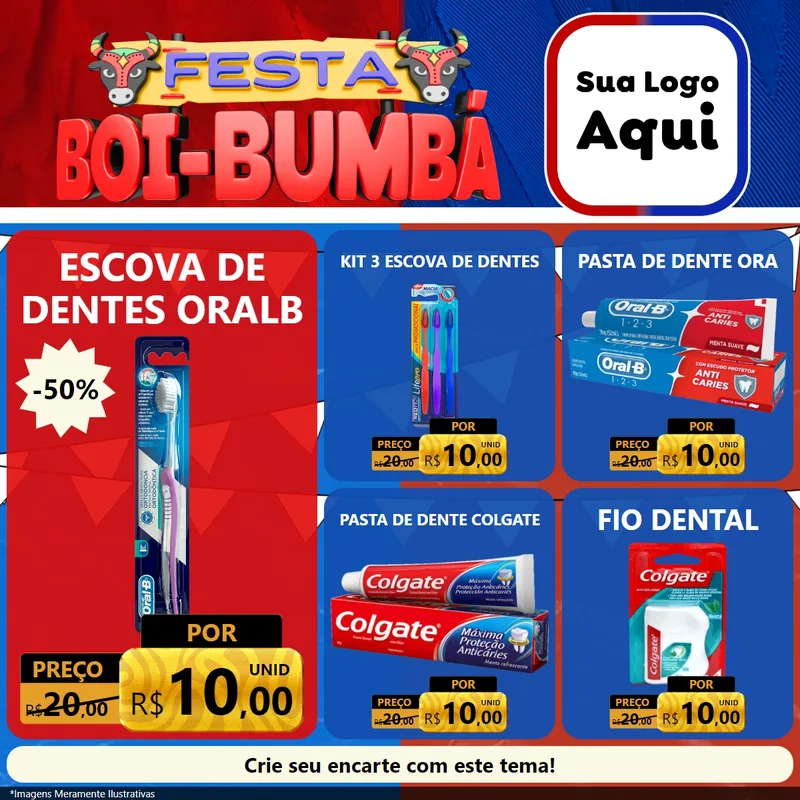 Modelo de Rede Social para Feed Facebook com o tema Festa Boi Bumbá para Higiene Pessoal