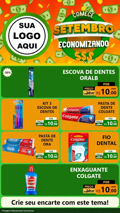Modelo de TV para TV Vertical com o tema Comece Setembro Economizando para Higiene Pessoal