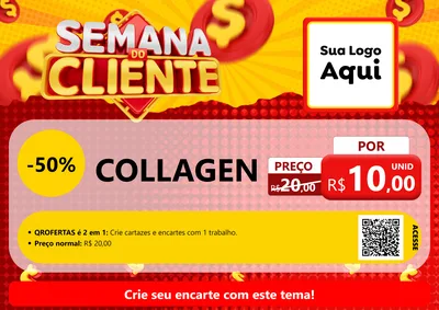 Modelo de Cartaz para Cartaz A4 Horizontal com o tema Semana do Cliente para Suplementos alimentares