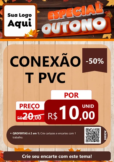 Modelo de Cartaz para Cartaz A4 Vertical com o tema Especial Outono para Tubos e conexões