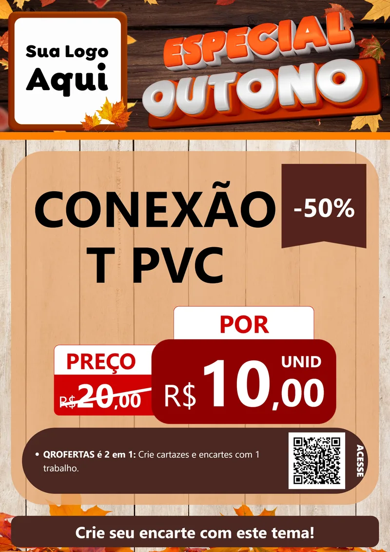 Modelo de Cartaz para Cartaz A4 Vertical com o tema Especial Outono para Tubos e conexões