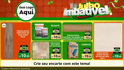 Modelo de TV para TV Horizontal com o tema Julho Imbatível para Pisos e revestimentos