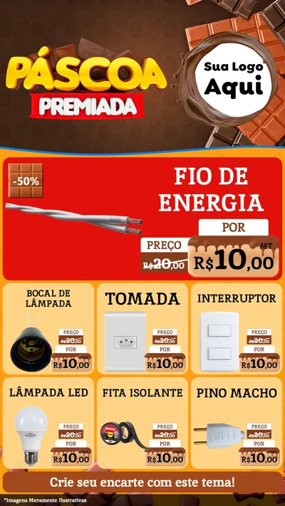 Modelo de Rede Social para Stories com o tema Páscoa Premiada para Materiais Elétricos