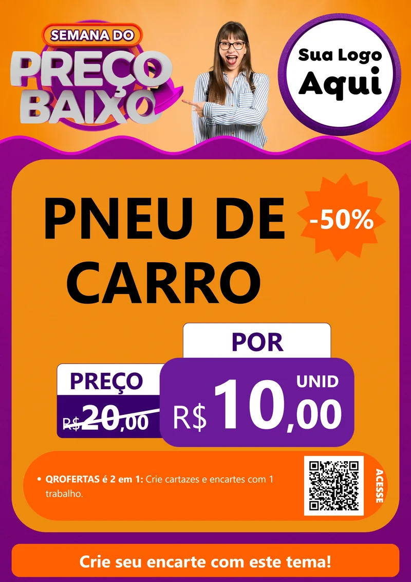 Modelo de Cartaz para Cartaz A4 Vertical com o tema Semana do Preço Baixo para Auto peças