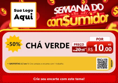 Modelo de Cartaz para Cartaz A4 Horizontal com o tema Semana do Consumidor para Produtos Naturais