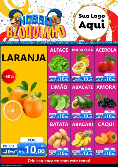 Modelo de Encarte para Encarte A4 Vertical com o tema Nosso Bloquinho para Hortifrúti