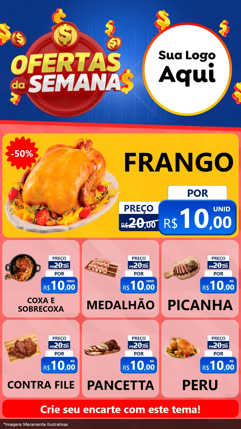 Modelo de Rede Social para Stories com o tema Ofertas Da Semana para Assados