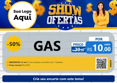 Modelo de Cartaz para Cartaz A4 Horizontal com o tema Show de Ofertas para Água e gás