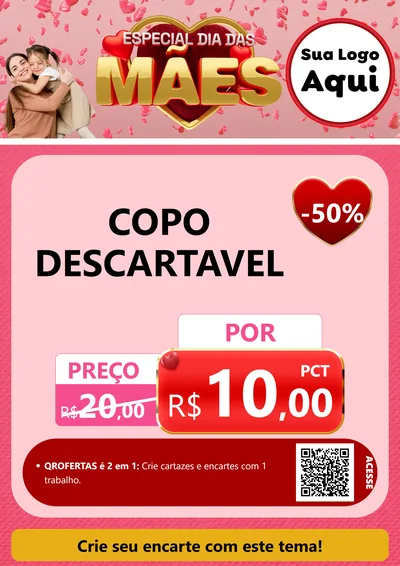 Modelo de Cartaz para Cartaz A4 Vertical com o tema Especial Dia Das Mães para Embalagens