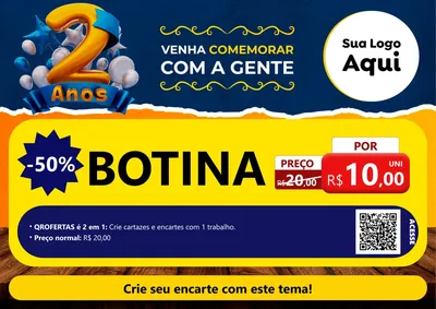 Modelo de Cartaz para Cartaz A4 Horizontal com o tema Aniversário de 2 anos para Agropecuária