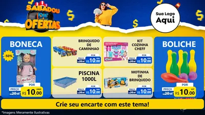Modelo de TV para TV Horizontal com o tema Sabadou de Ofertas para Brinquedos