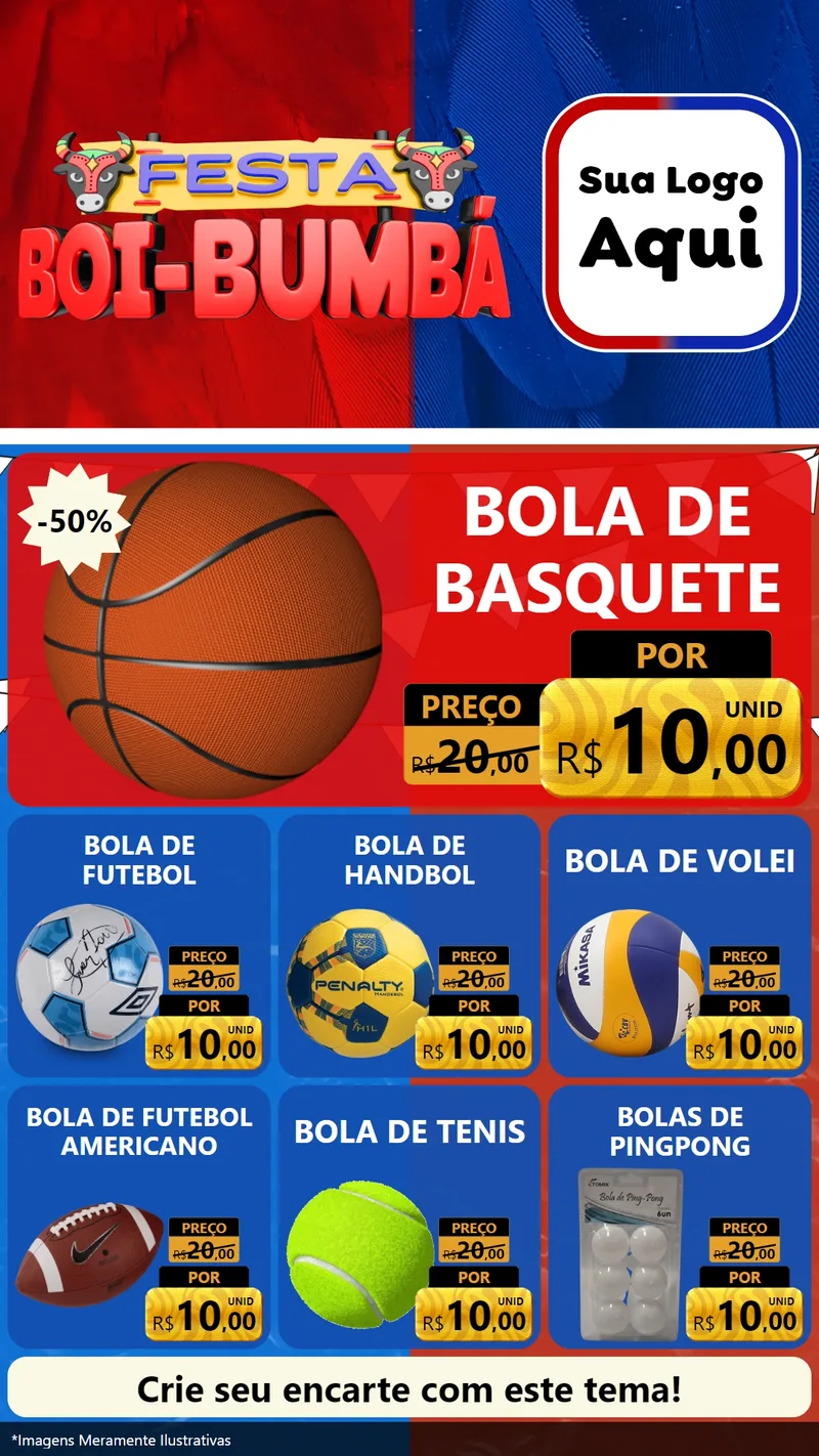 Modelo de Rede Social para Stories com o tema Festa Boi Bumbá para Artigos Esportivos