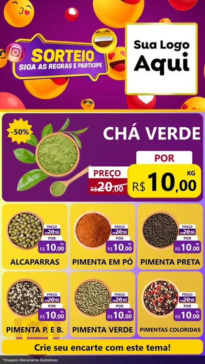 Modelo de Rede Social para Stories com o tema Sorteio para Produtos Naturais