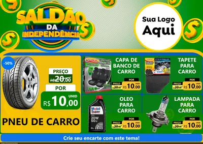 Modelo de Encarte para Encarte A4 Horizontal com o tema Saldão da Indepêndencia para Auto peças