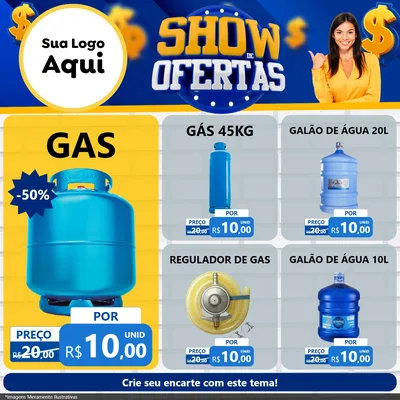 Modelo de Rede Social para Feed Facebook com o tema Show de Ofertas para Água e gás