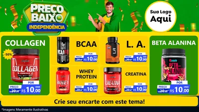 Modelo de TV para TV Horizontal com o tema Preço Baixo de Independência para Suplementos alimentares