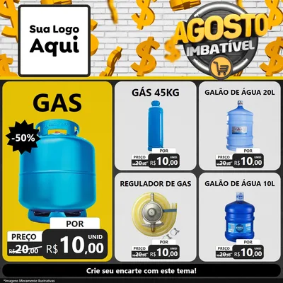 Modelo de Rede Social para Feed Facebook com o tema Agosto imbatível para Água e gás