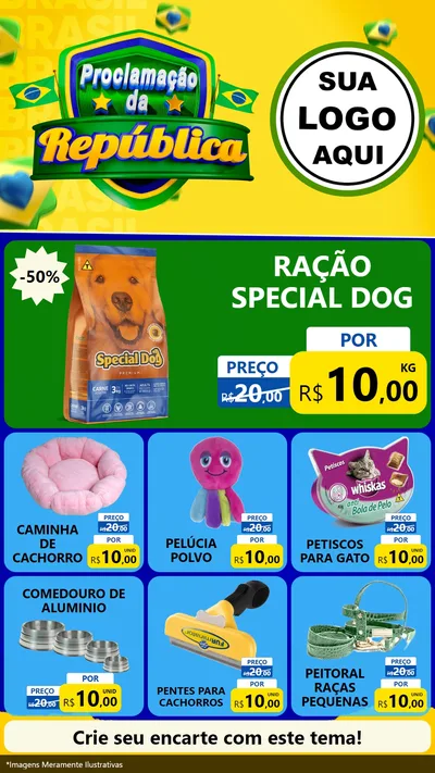 Modelo de Rede Social para Stories com o tema Proclamação da República para Pet Shop