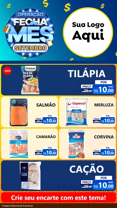 Modelo de TV para TV Vertical com o tema Operação Fecha Mês Setembro para Peixaria