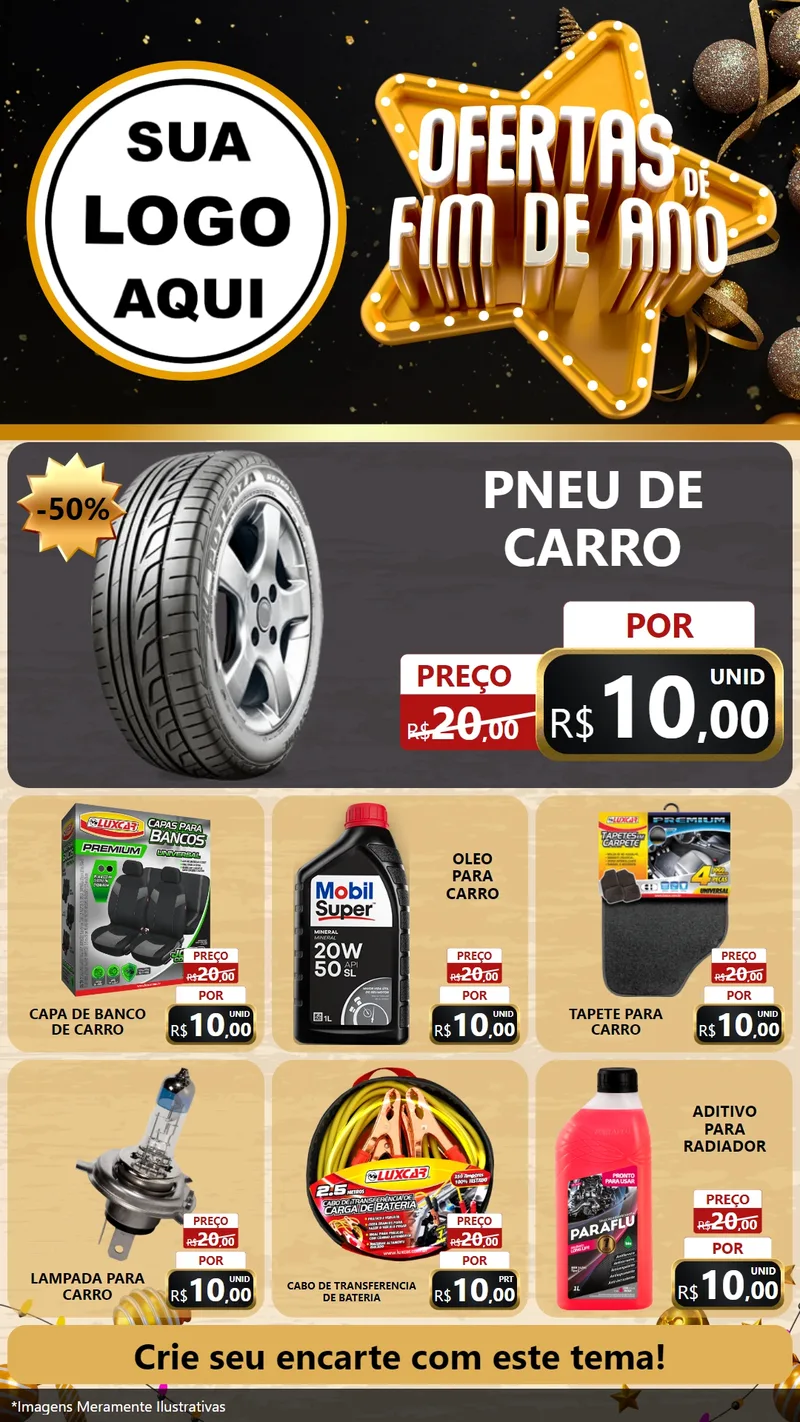 Modelo de Rede Social para Stories com o tema Ofertas de Fim de Ano para Auto peças