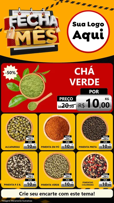 Modelo de Rede Social para Stories com o tema Fecha Mês para Produtos Naturais
