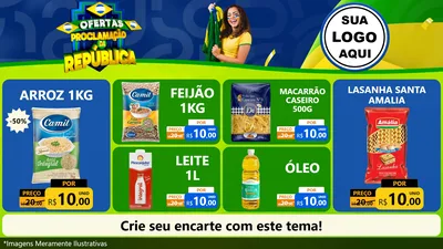 Modelo de TV para TV Horizontal com o tema Ofertas Proclamação da República para Supermercado