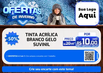 Modelo de Cartaz para Cartaz A4 Horizontal com o tema Ofertas de Inverno para Tintas e Ferramentas