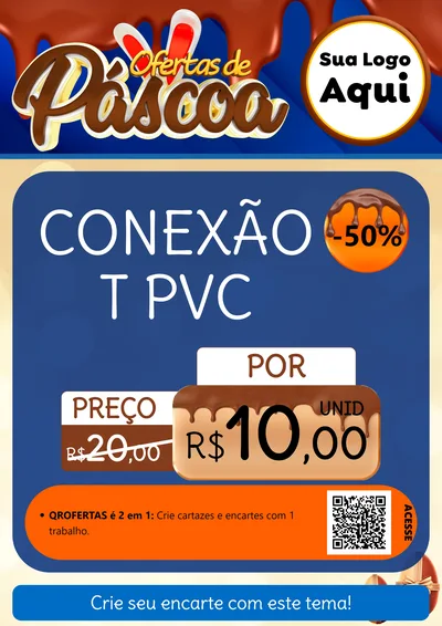 Modelo de Cartaz para Cartaz A4 Vertical com o tema Ofertas de Páscoa para Tubos e conexões