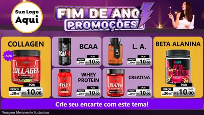 Modelo de TV para TV Horizontal com o tema Fim de Ano Promoções para Suplementos alimentares