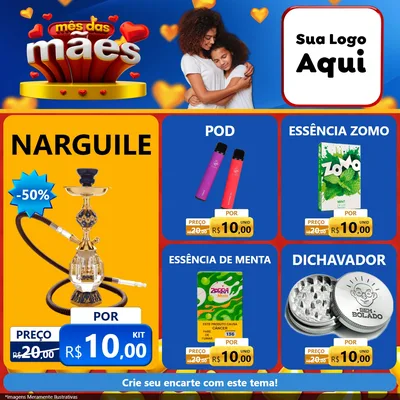 Modelo de Rede Social para Feed Facebook com o tema Mês das Mães para Tabacaria