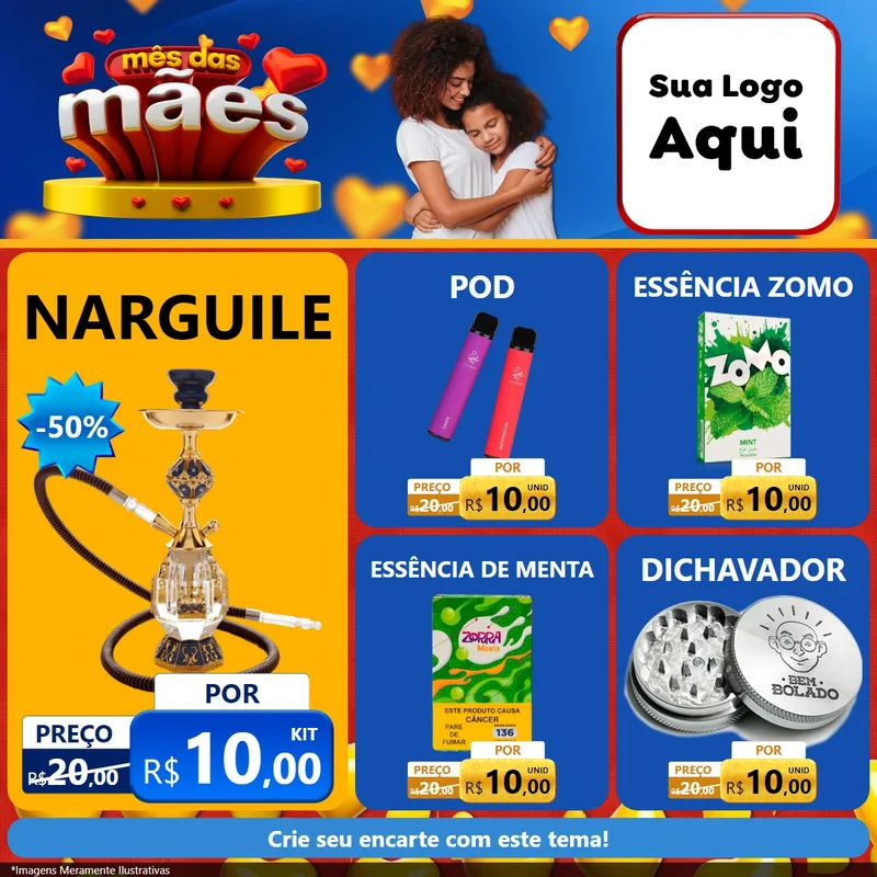 Modelo de Rede Social para Feed Facebook com o tema Mês das Mães para Tabacaria