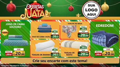 Modelo de TV para TV Horizontal com o tema Ofertas de Natal para Cama, Mesa e Banho