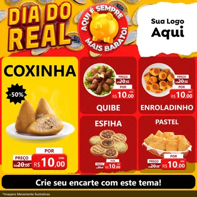 Modelo de Rede Social para Feed Facebook com o tema Dia Do Real para Salgadaria