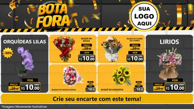 Modelo de TV para TV Horizontal com o tema Bota Fora para Floricultura e jardim