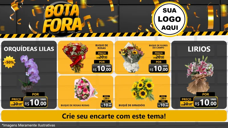 Modelo de TV para TV Horizontal com o tema Bota Fora para Floricultura e jardim