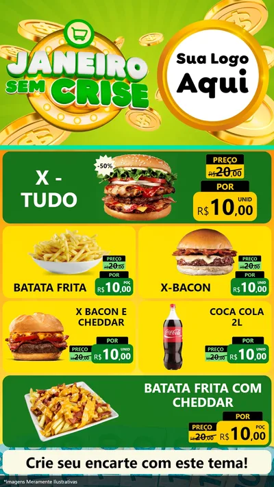 Modelo de TV para TV Vertical com o tema Janeiro Sem Crise para Hamburgueria