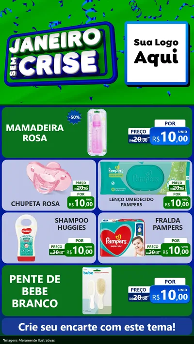 Modelo de TV para TV Vertical com o tema Janeiro Sem Crise para Bebês