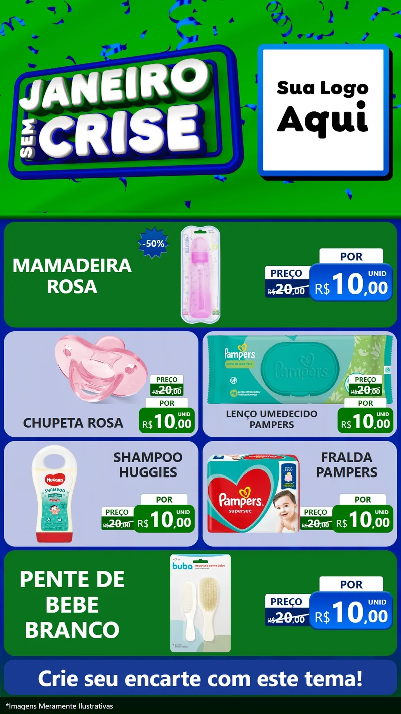 Modelo de TV para TV Vertical com o tema Janeiro Sem Crise para Bebês