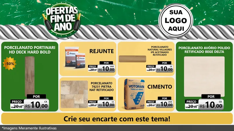 Modelo de TV para TV Horizontal com o tema Ofertas Fim de Ano para Pisos e revestimentos